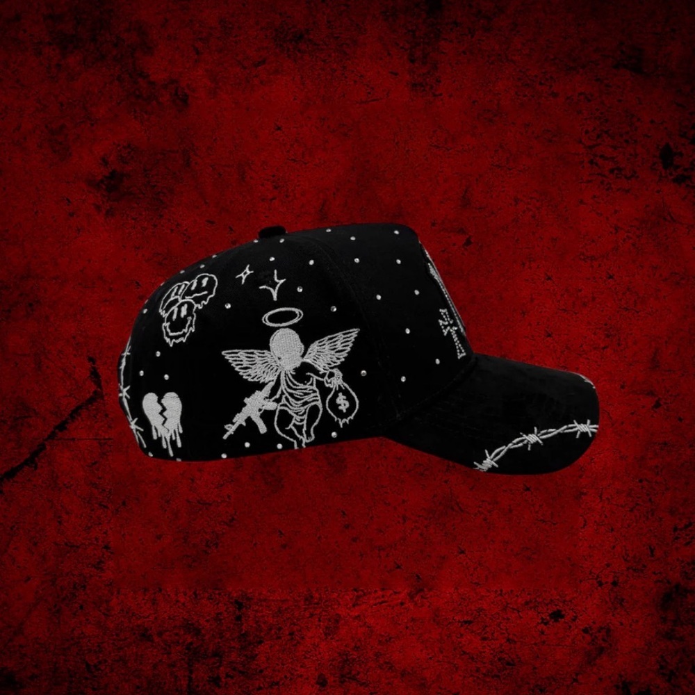 Black Embellished NY Cap - Picture 5 of 6